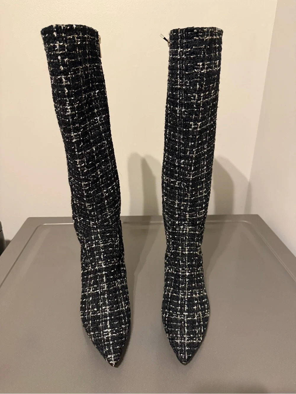 Jessica Simpson Black Tweed Over-the-Knee Pointed Toe Boots